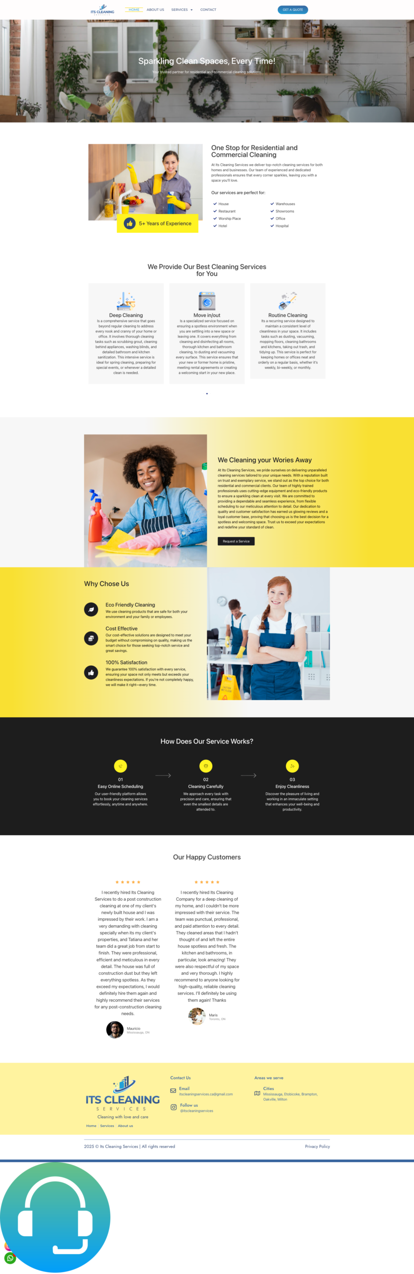 ITS Cleaning Services website designed and developed by Horizon